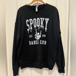 Never worn Aspen & Co. Black Fleece Spooky Babes Club Sweatshirt